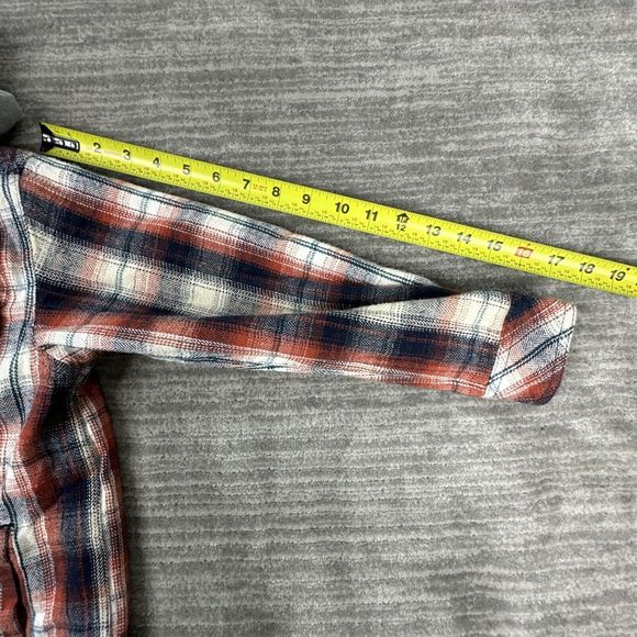 Ariat Retro Fit Hasslehoff Shacket Red Gray Plaid Flannel Hooded Jacket Kids XS - Picture 6 of 12